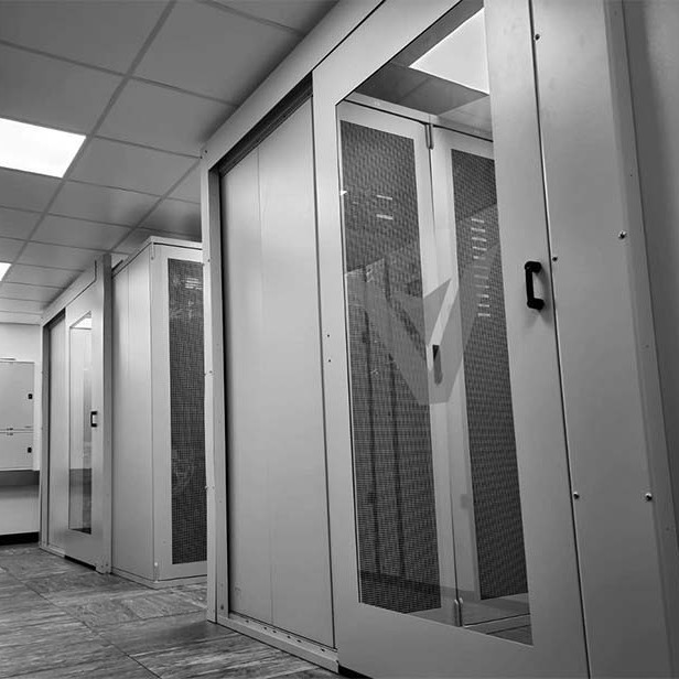 Server racks in a secure colocation data centre with redundant power in birmingham
