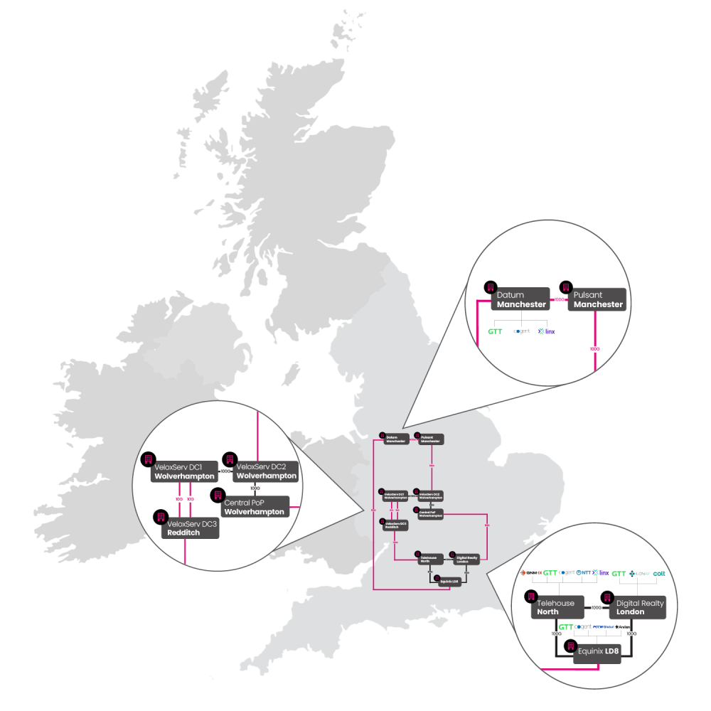 IP Transit in London or Manchester, Full Table or Partial Transit and Remote Peering services